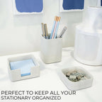 Aesthetic Desk Organizer Set of 3 For Your Office - Sturdy Concrete Desktop