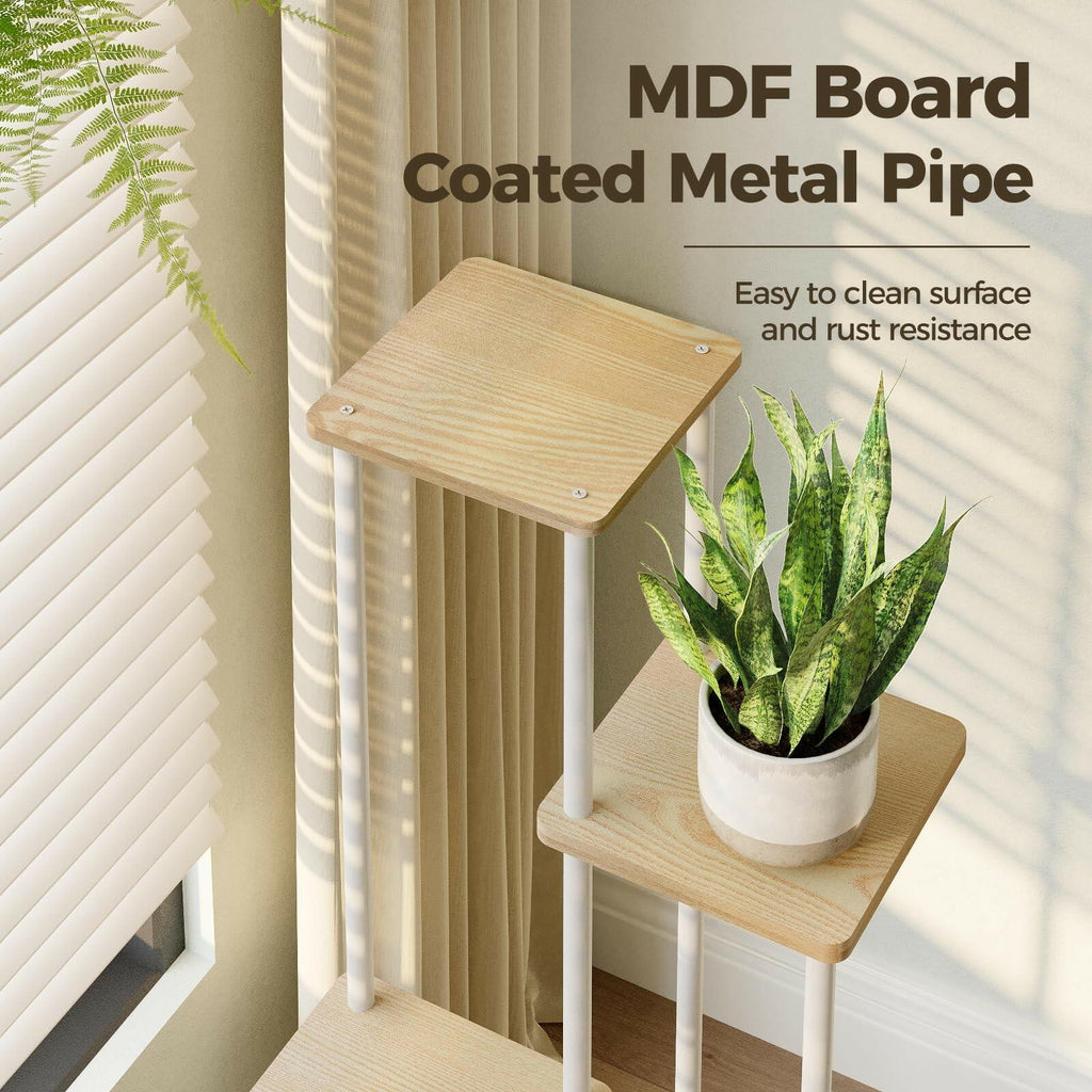 Bamworld Small Plant Stand Indoor 4 Tier Metal Plant Shelf for Multiple Plants
