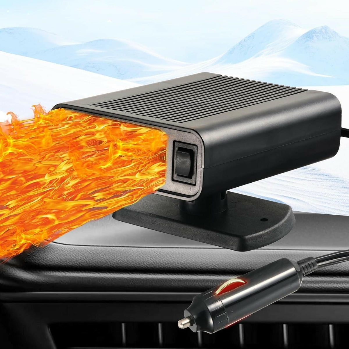 Numhosai Car Heater Portable Car Heater : 2 in 1 Fast Heating Defrost Defogger