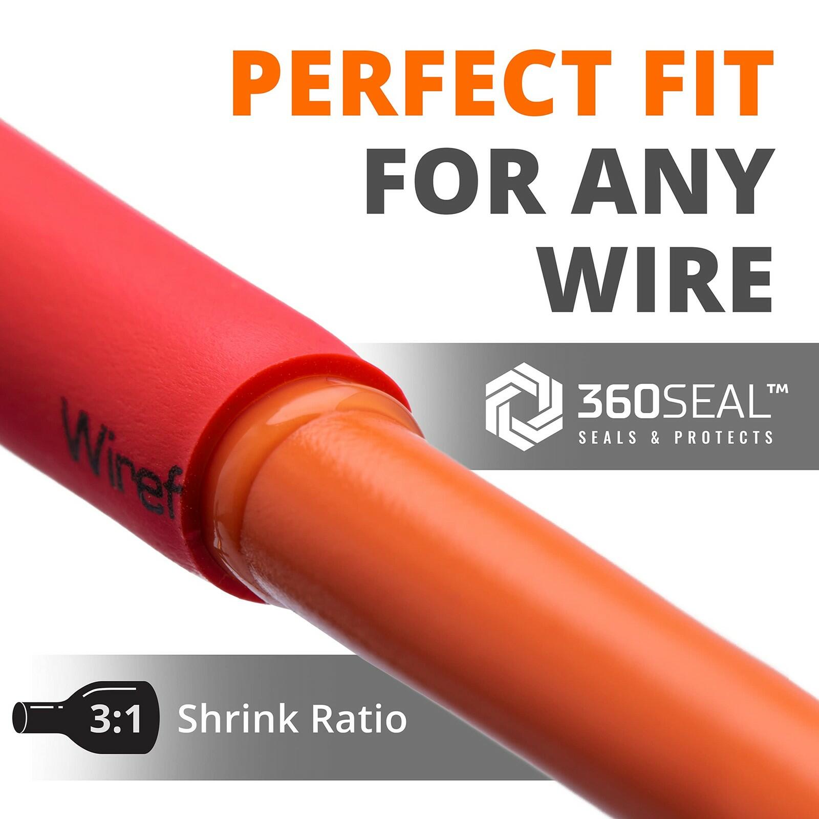 Wirefy | Heat Shrink Tubing - 1/2" inch - 3:1 Ratio - Adhesive Dual Wall