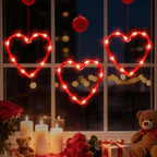 LOLStar Valentines Day Window Lights Decor with Timer, 3 Pack Battery Operated