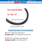 10 Pack BESTORQ A16 or 4L180 V-Belt Classic Wrapped Rubber X3 V-Belt Black 18"