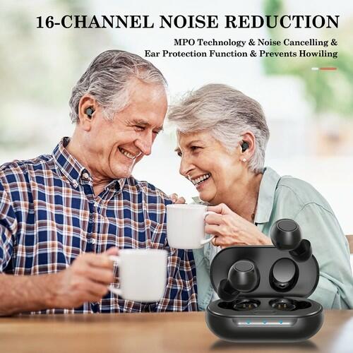 Rechargeable Hearing Aids for Seniors Adults, Digital Hearing Amplifiers, Small
