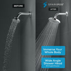 SparkPod Shower Head - High Pressure Rain - Premium Quality Luxury Design - Easy
