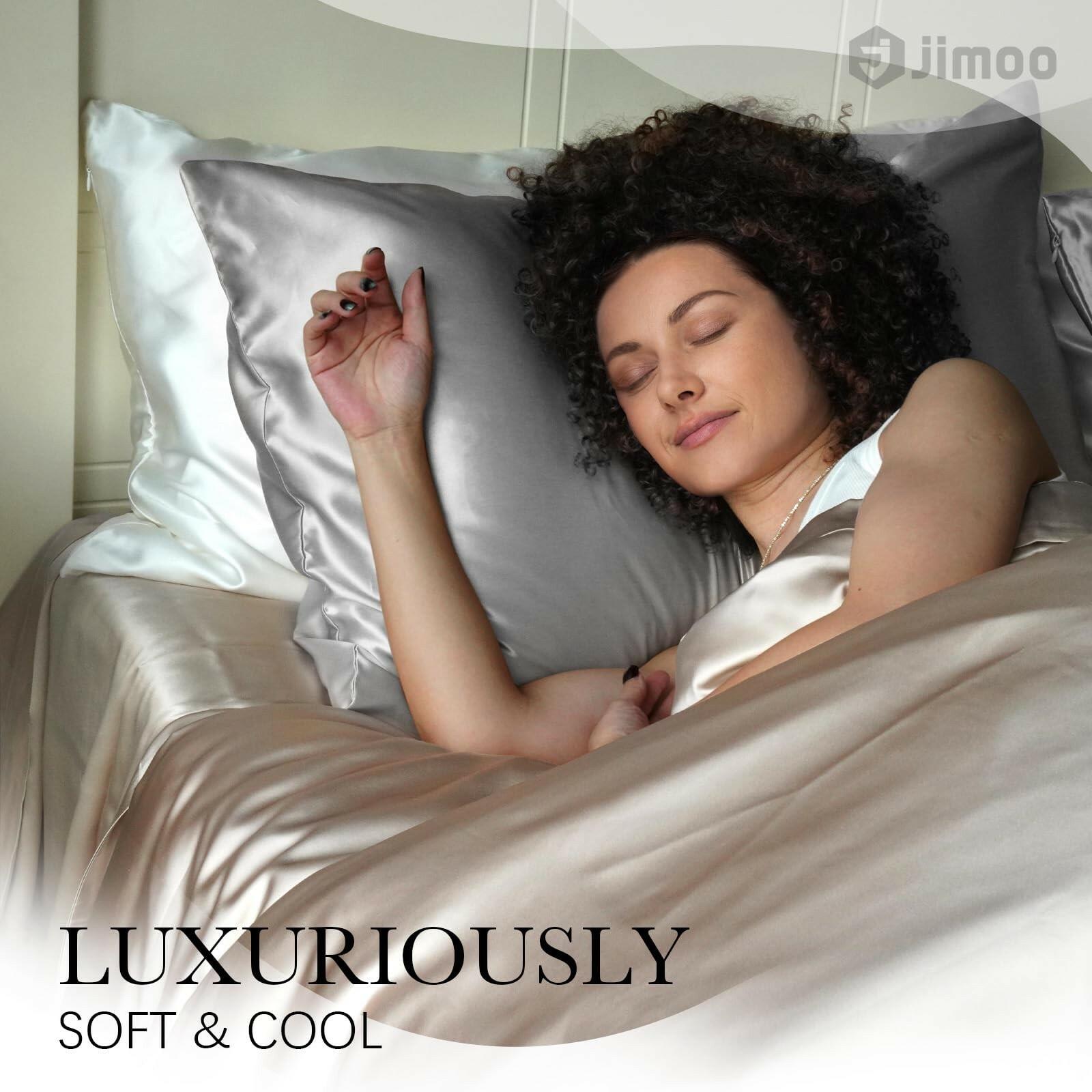 2 Pack 100% Mulberry Silk Pillowcase for Hair and Skin, 22 Momme Pure Natural