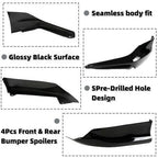 skkyoro Front & Rear Bumper Splitter Lip 4PCS for Honda Accord 4 Door Sedan 2016-2017 HFP Style Front & Rear Side Corner Spats Apron (Glossy Black)