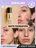 SHEGLAM Full Coverage Foundation Makeup Long Lasting Waterproof Matte Dewy