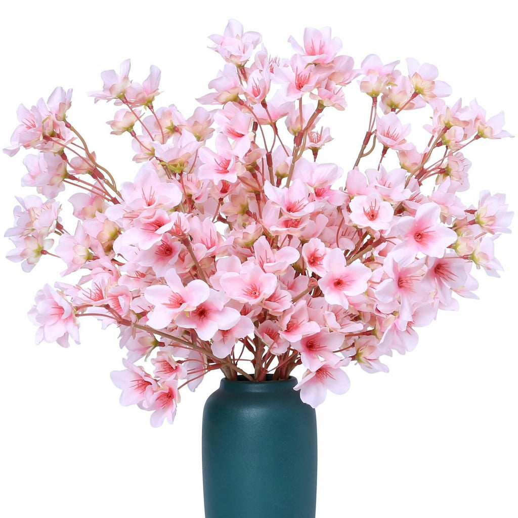 SITUMEIZI 6Pcs Artificial Cherry Blossom Branches Decor Fake Flowers Silk Spring