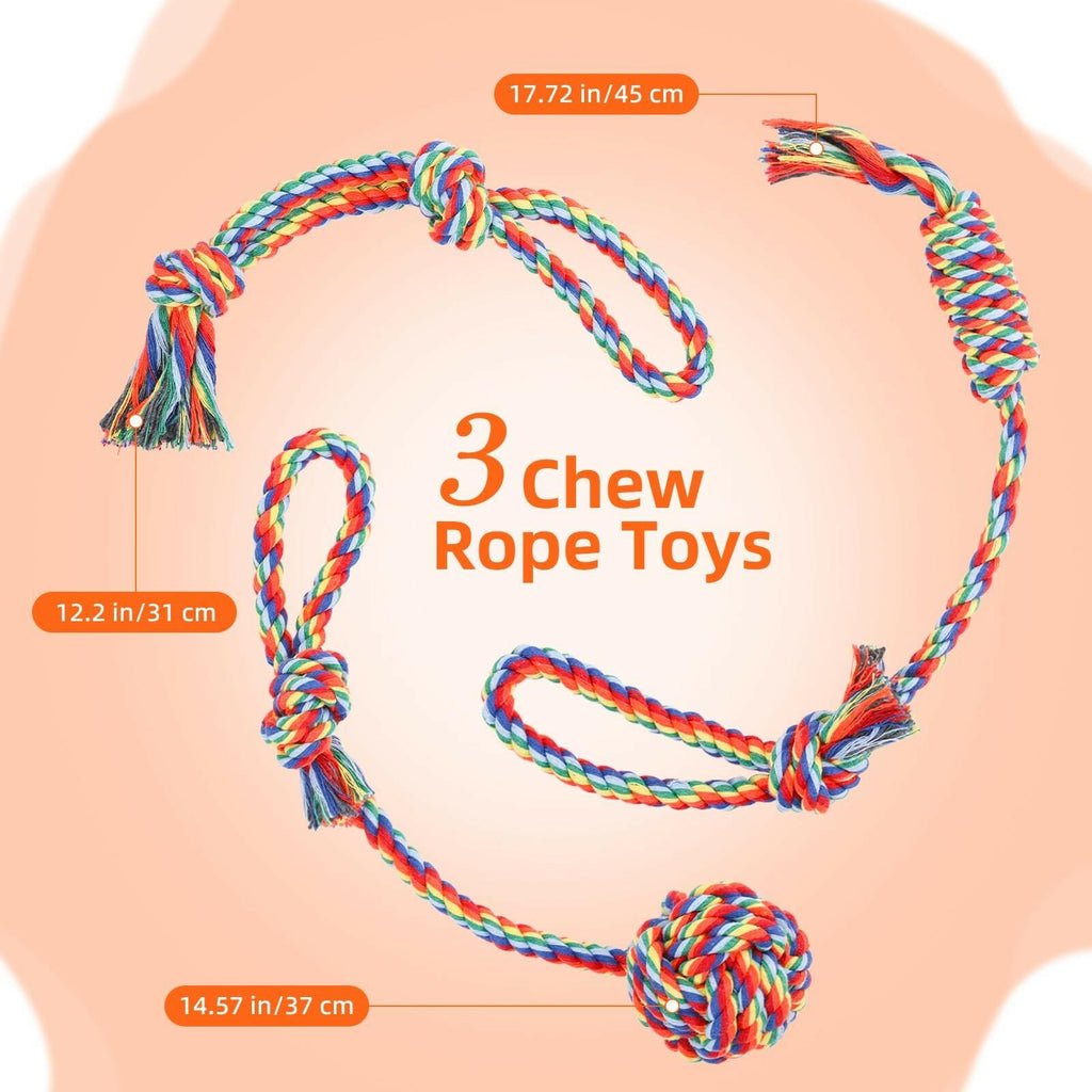 Tivray Outdoor Bungee Tug Toy, Dog Hanging Bungee Tug Toy with 3 Dog Chew Ropes,