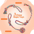 Tivray Outdoor Bungee Tug Toy, Dog Hanging Bungee Tug Toy with 3 Dog Chew Ropes,