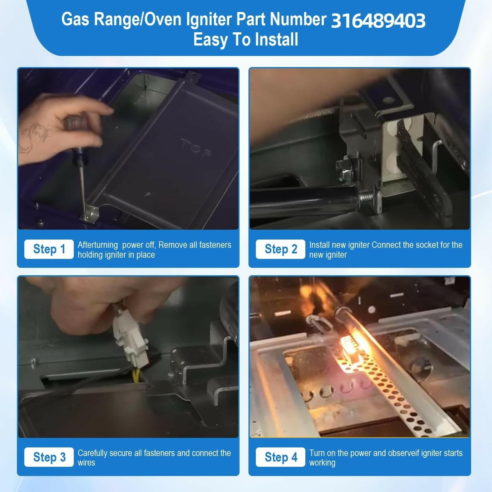 316489403 Oven Igniter for Gas Stove, for Frigidaire Oven Igniter Replacement,