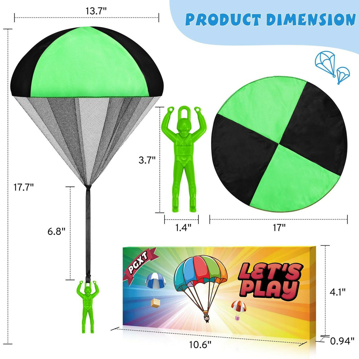 Parachute Toy for Kids, Outdoor Toys Flying Parachute Men, Inside & Outside Toys