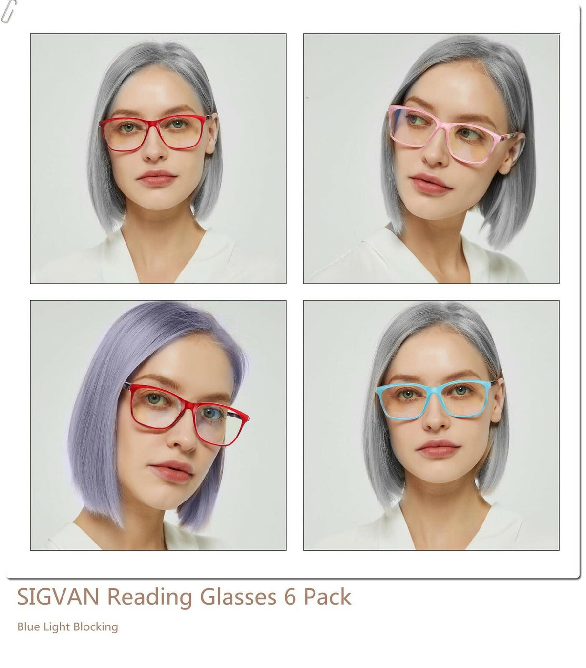 SIGVAN Ladies Reading Glasses Blue Light Blocking Spring Hinge Fashion Pattern