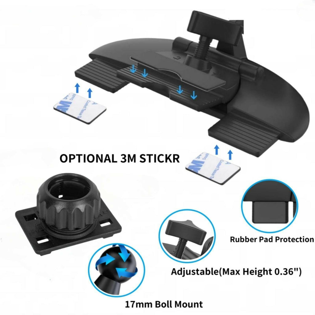 Epronic CD Slot Mount for Carplay Screen 17mm Ball Adapter with 4-Button Lock