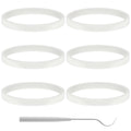 6 PCS Rubber Gaskets 10cm Sealing Gaskets White O-Ring Replacement Parts for