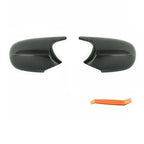 AtticZone Side Mirror Caps Covers Compatible with BMW E90 E91 2008-2011, E92 E93 E81 E82 E87 E88 LCI Door Rear View Mirror Cap Replacement for 328i 335i, Horn-style, Carbon Fiber Pattern