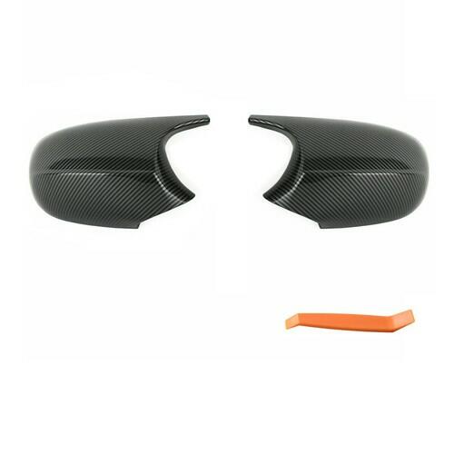 AtticZone Side Mirror Caps Covers Compatible with BMW E90 E91 2008-2011, E92 E93 E81 E82 E87 E88 LCI Door Rear View Mirror Cap Replacement for 328i 335i, Horn-style, Carbon Fiber Pattern