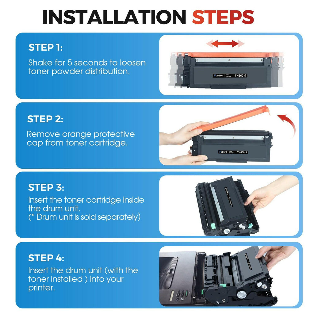 TN660 TN-660 Toner Cartridge - Replacement for Brother TN660 TN630 TN-630 TN-660