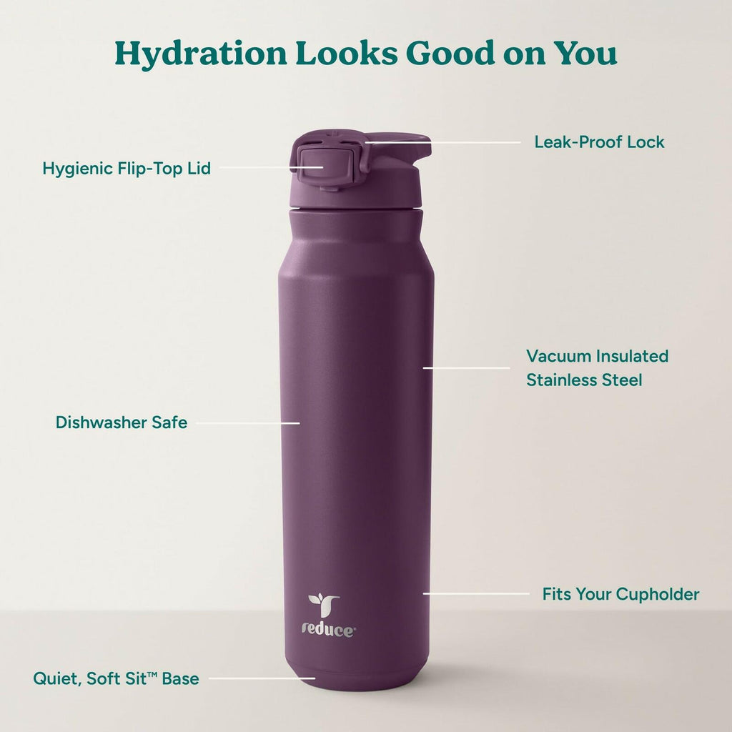 REDUCE 32 oz Hydrate Pro Stainless Steel Insulated Water Bottle - Flip Top