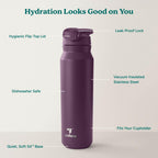 REDUCE 32 oz Hydrate Pro Stainless Steel Insulated Water Bottle - Flip Top
