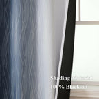 Estelar Textiler Navy Blue and Grayish White Blackout Curtains for Bedroom 72