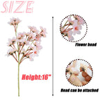 SITUMEIZI 6Pcs Artificial Cherry Blossom Branches Decor Fake Flowers Silk Spring