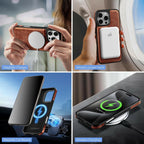 SkyEagle Compatible with Magsafe 2 in 1 Detachable iPhone 16 Pro Wallet Case
