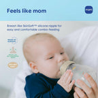 MAM 6oz Premium Glass Wide Neck Baby Bottle with Slow Flow Breastfeeding-Like