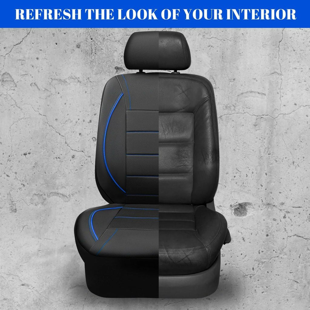CAR PASS Universal FIT Piping Leather Car Seat Cover, for suvs,Van,Trucks,Airbag