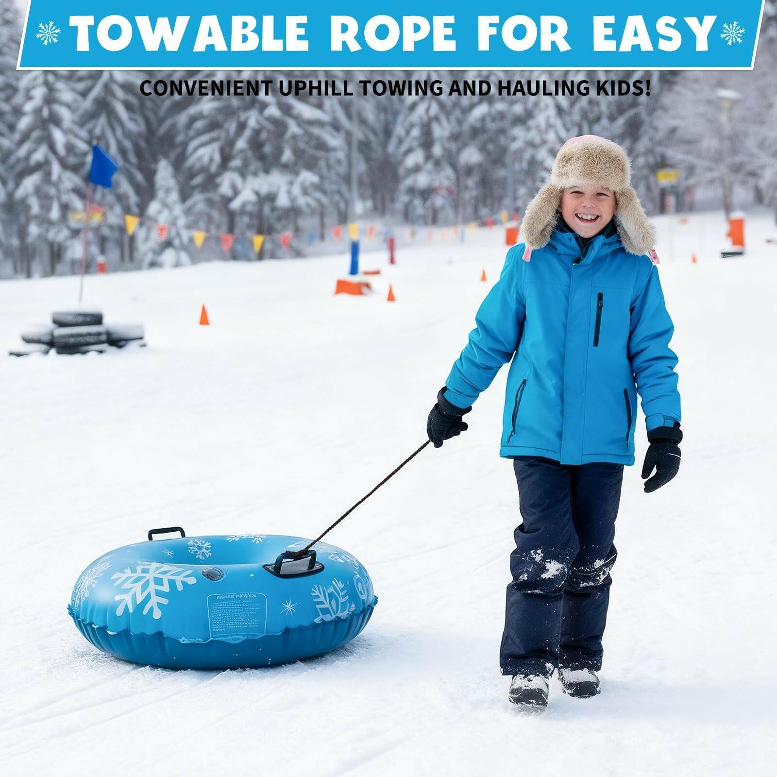 ZMLM Snow Tube for Sledding -2 Pack/3 Pack 36" Inflatable Snow Sled for Kids and