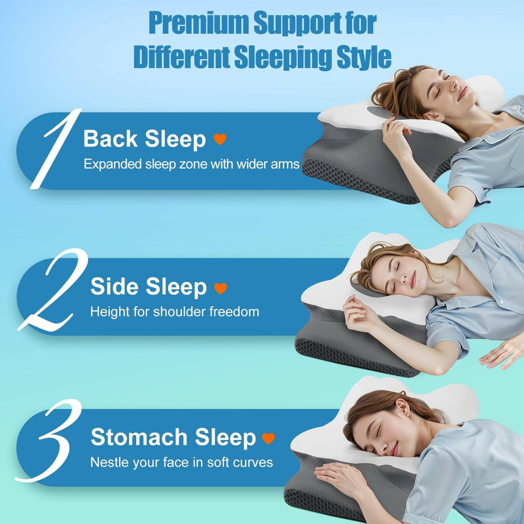TranquilMoments Cervical Neck Pillow for Sleeping, Memory Foam Pillow for Neck
