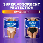 48Ct S/M Always Discreet Night Adult Underwear for Women Overnight Absorbency