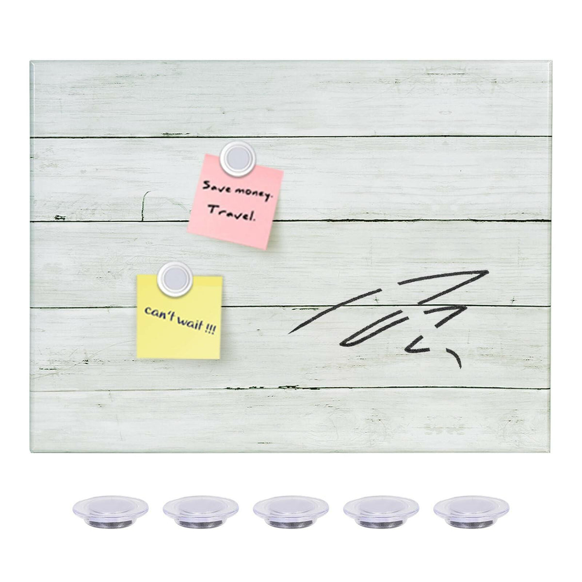 Aitakatta Wooden Planks Print Magnetic Surface Dry Erase Board, 12 x 16 inches