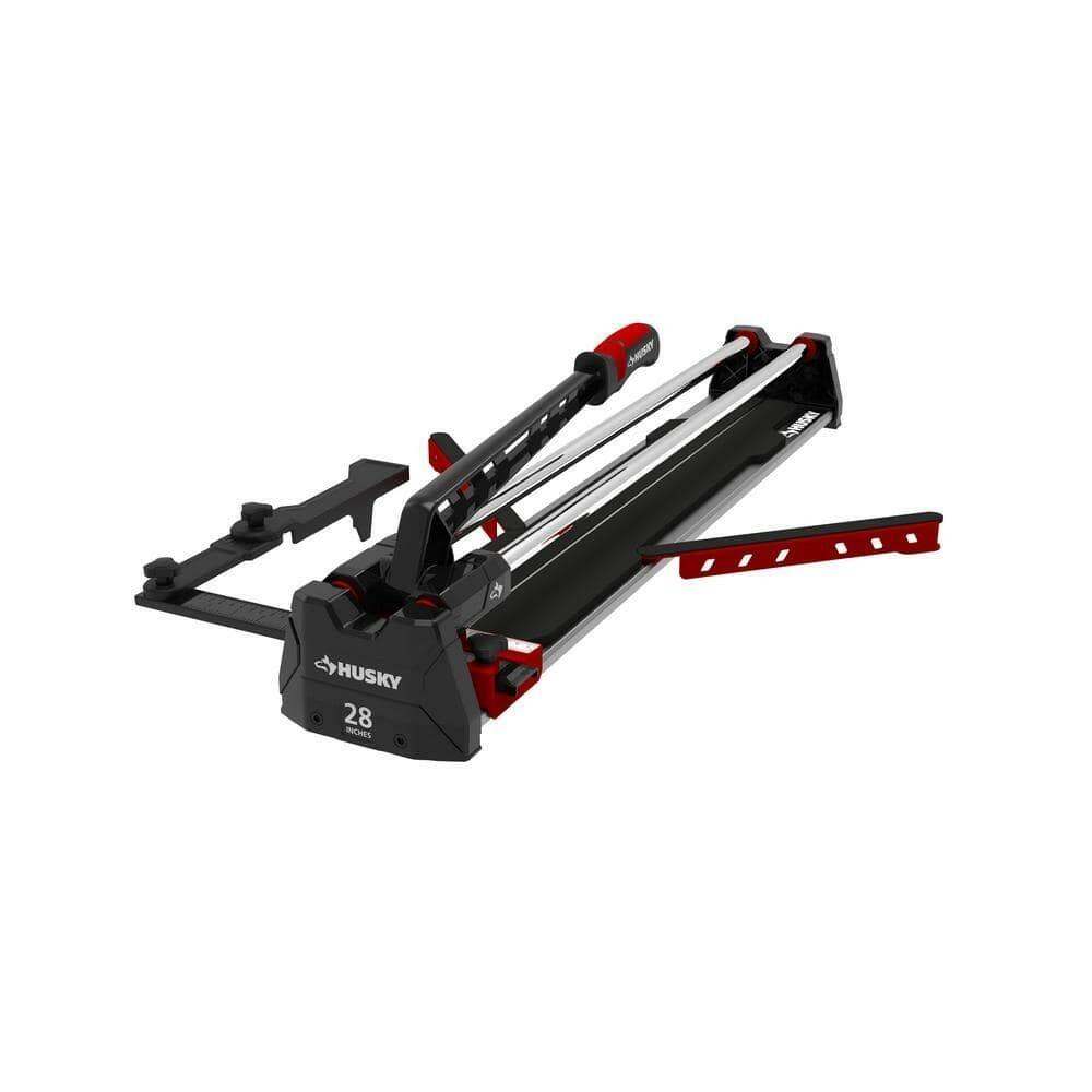 Husky 28 in. Tile Cutter with Tungsten Carbide Blade and Adjustable Gauge