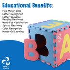 SAFEST Non Toxic Alphabet Puzzle Mat - THICKEST ABC Flooring Mat, 26 Tiles |