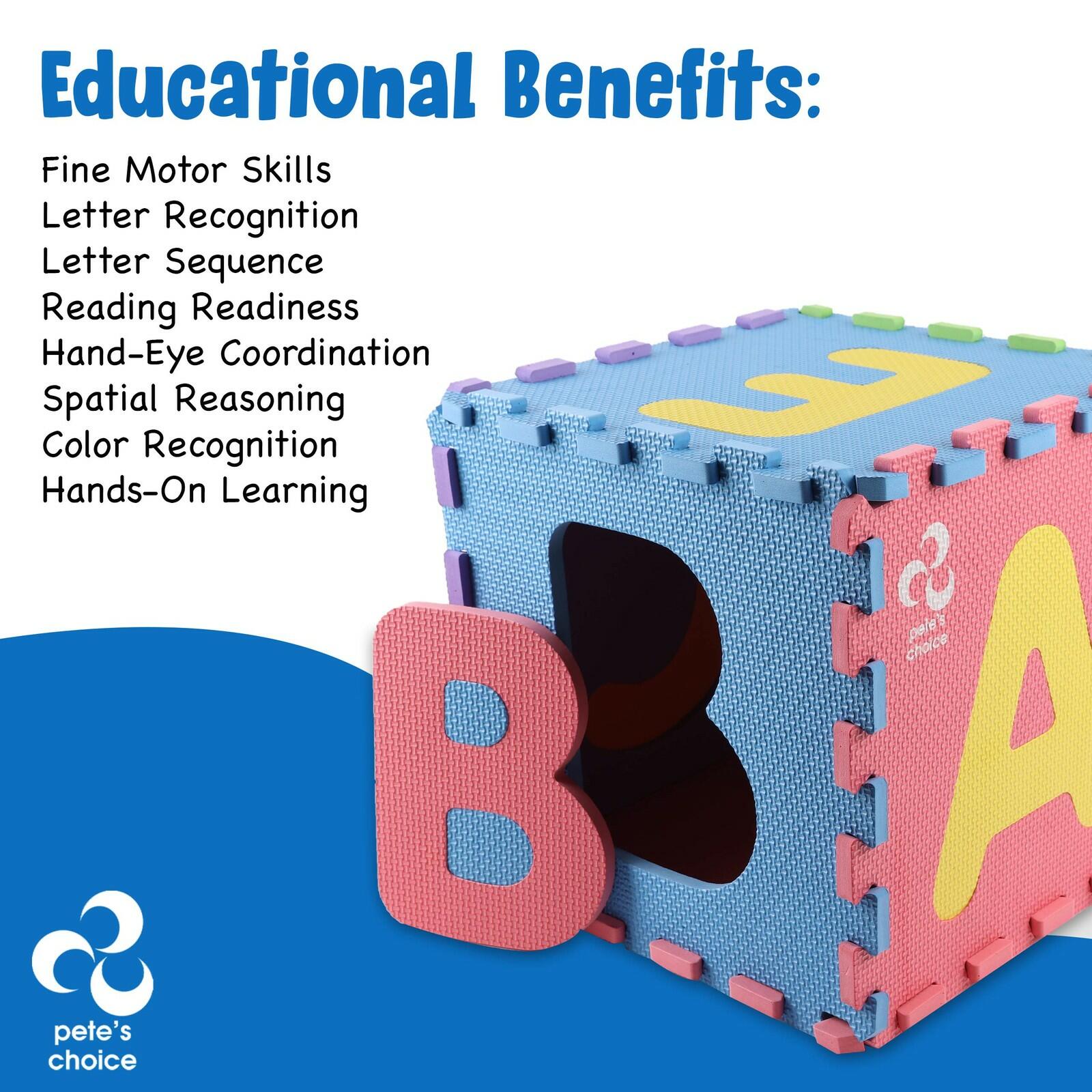 SAFEST Non Toxic Alphabet Puzzle Mat - THICKEST ABC Flooring Mat, 26 Tiles |