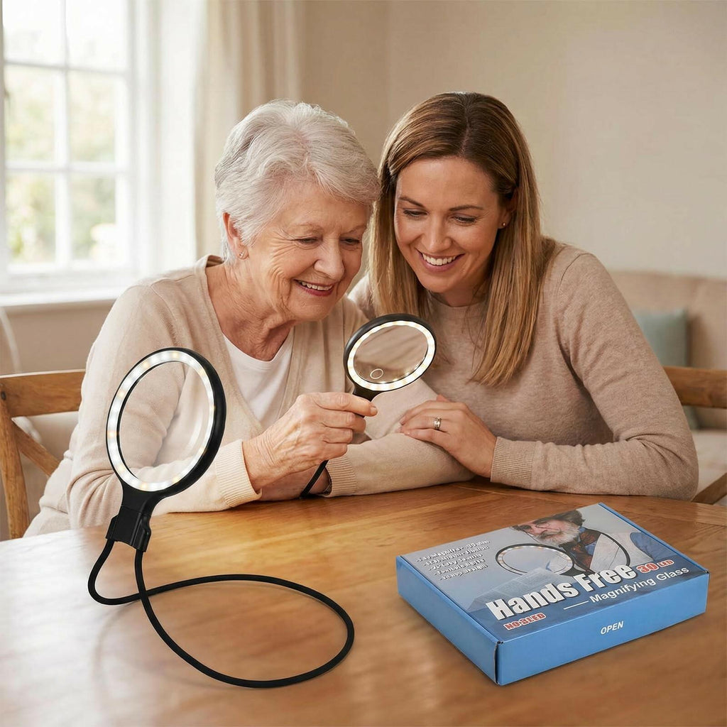 Magnifying Glass with Light - 5.4 in Hands Free Magnifying Glass for Reading,