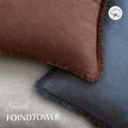 Foindtower Set of 2 Decorative Linen Fringe Throw Pillow Covers Boho Farmhouse