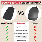 Unicook 2 Pack Flexible Silicone Spatula, Turner, 600F Heat Resistant, Ideal for