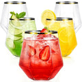 Maaacute 40 Pack Plastic Stemless Wine cocktail Whiskey Champagne Glasses, 12 Oz