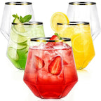 Maaacute 40 Pack Plastic Stemless Wine cocktail Whiskey Champagne Glasses, 12 Oz