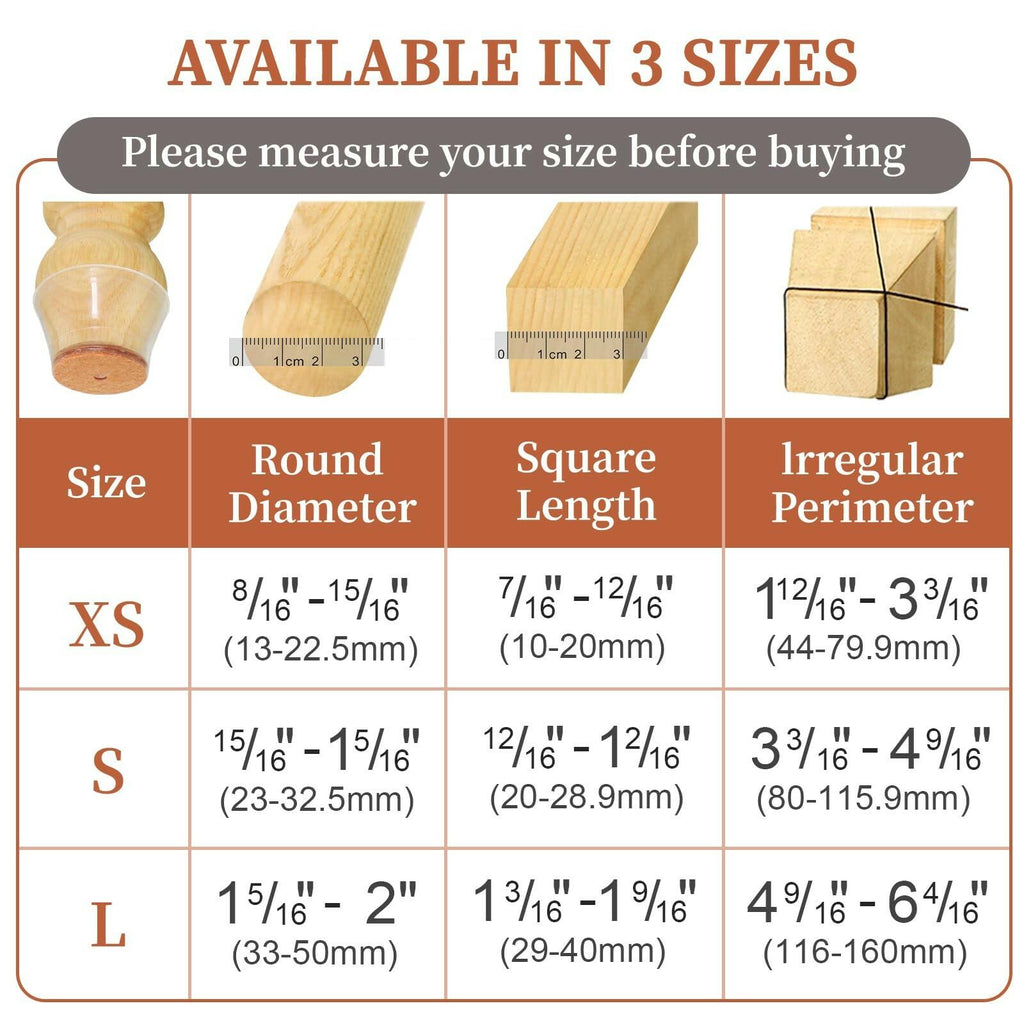 24 Pcs Chair Leg Floor Protectors for Hardwood Floors Silicone Covers Felt Pads