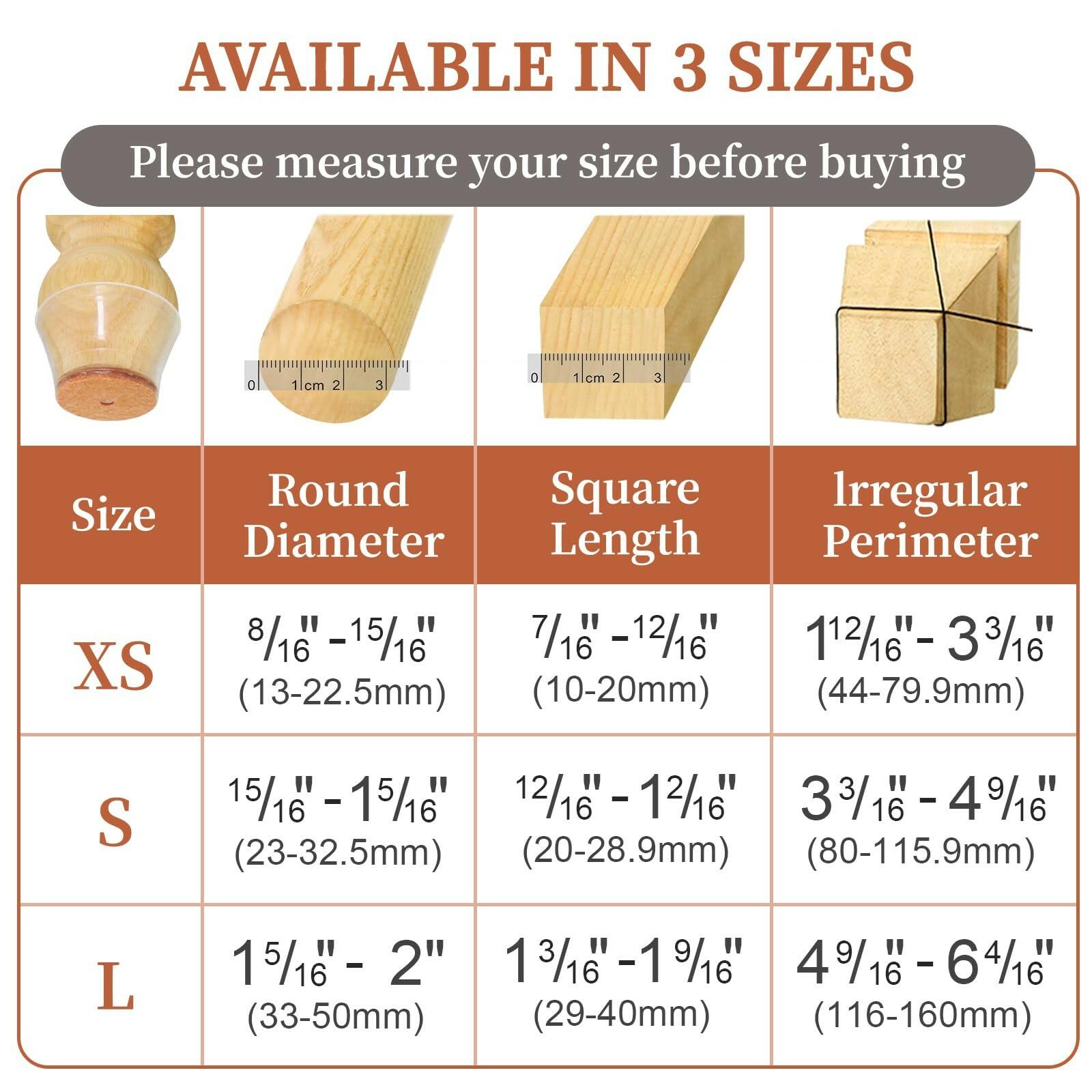 24 Pcs Chair Leg Floor Protectors for Hardwood Floors Silicone Covers Felt Pads
