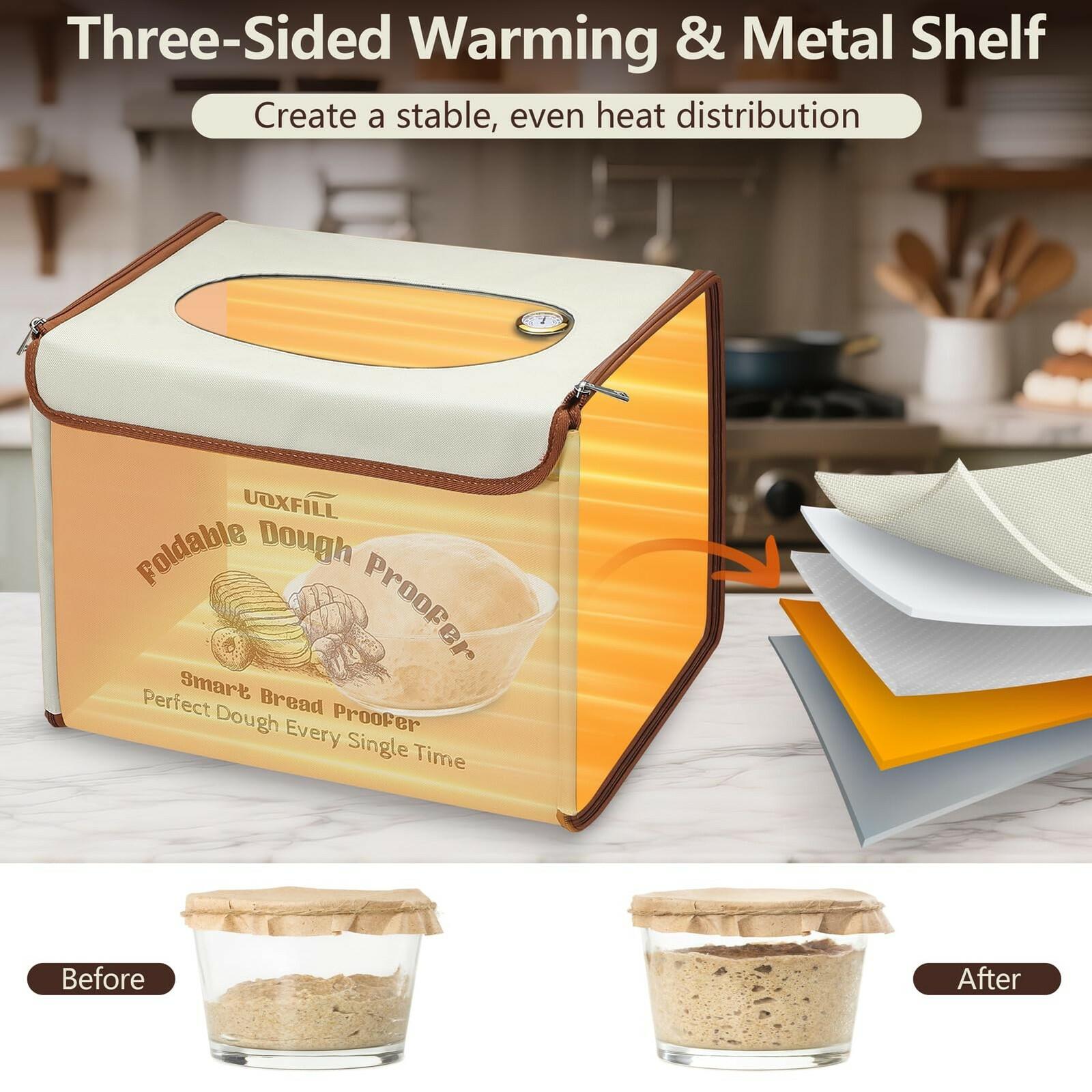 Folding Bread Proofing Box with Temp Control(50-122℉) & 48H Timer, Dough Proofer