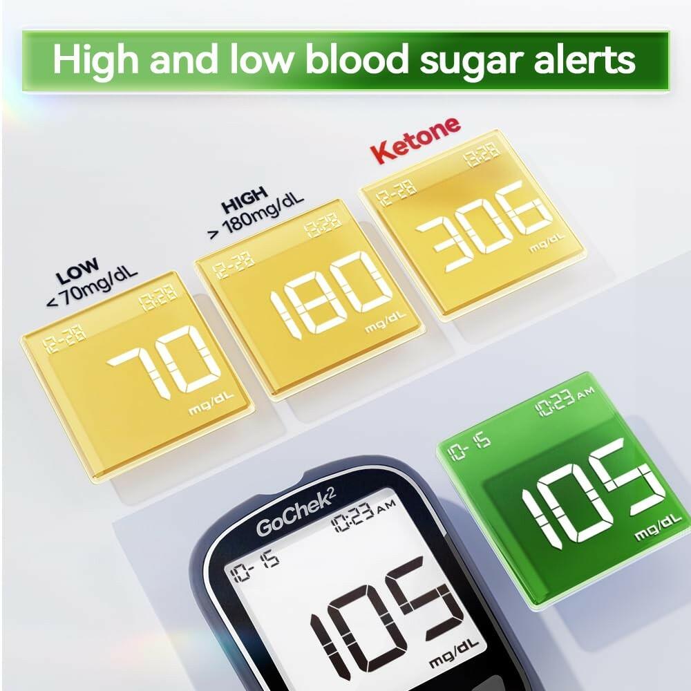 MicroTech Glucometer Kit 10 Strips & Lancets, No Coding, 500 Storage, Wider HCT