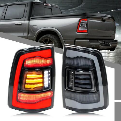 Glistuning LED Tail Lights Dodge Ram 1500 2500 3500 2009-2018 Clear