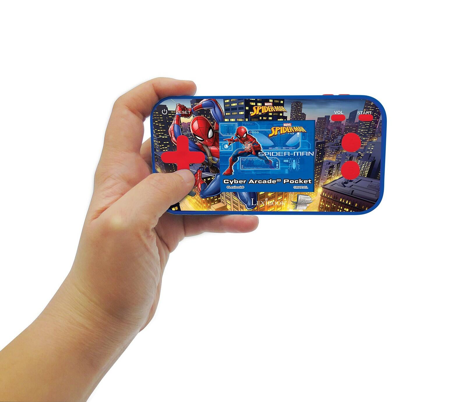 Lexibook Spider-Man Cyber Arcade Pocket Game Console, 150 Games, LCD Screen,