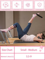 Bunnycool 3 Pairs Cute Pilates Sock with Grips for Women Cotton Non Slip Yoga