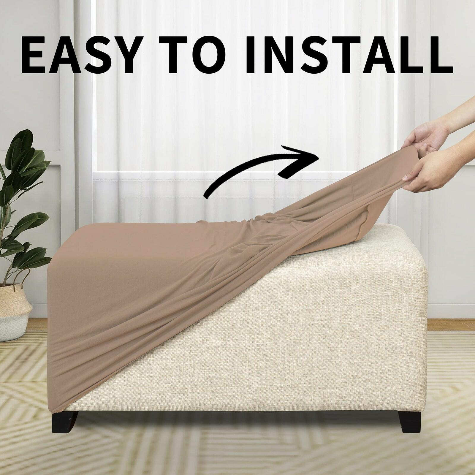 Easy-Going 100% Dual Waterproof Stretch Ottoman Cover Rectangle Folding Storage