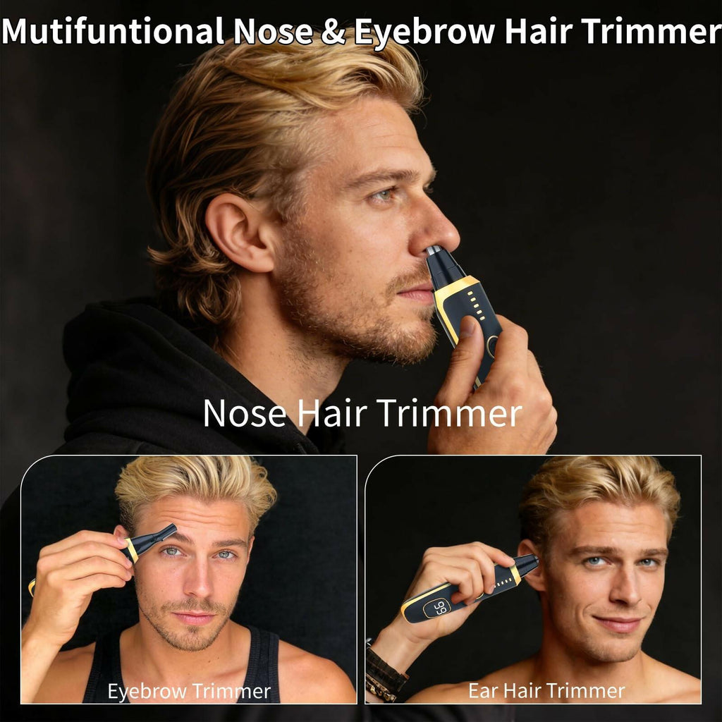 Yunmiss Nose and Ear Hair Trimmer for Men Women,2 in 1 LED Display Eyebrow Hair